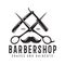 Barber shop badge. Barbers hand lettering. Design elements for logo, labels, emblems