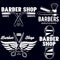 Barber shop badges set. Barbers hand lettering. Design elements collection for logo, labels, emblems