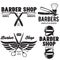 Barber shop badges set. Barbers hand lettering. Design elements collection for logo, labels, emblems