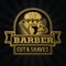 Barber Shop Hair Salon Hair Stylist Vintage  logo Luxury Pomade Retro Royal Vector