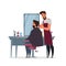 Barber shop, hairdressing room flat illustration isolated on white background