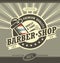 Barber shop hipster vintage sign template. Barbershop retro poster.