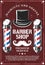 Barber shop mustaches and gentleman retro hat