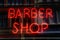 Barber shop sign, red colored note, saloon