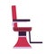 Barbers or hairdressers chair side view, flat vector illustration isolated.