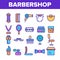 Barbershop Accessories Vector Thin Line Icons Set