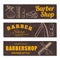 Barbershop business banner set isolated from background