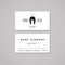 Barbershop business card design concept. Barbershop logo with long hair woman. Hair salon business card.