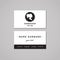 Barbershop business card design concept. Barbershop logo with long ponytail hairstyle woman profile. Vintage, hipster style.