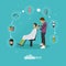 Barbershop concept vector illustration in flat style.