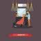 Barbershop concept vector illustration in flat style. Hair salon design elements and icons. Barber shop for man