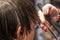 barbershop cuts under the knife the tips of wet hair