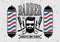 Barbershop Logo with barber pole in vintage style