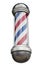 Barbershop pole retro striped men hairdresser sign on white background