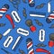 Barbershop seamless doodle pattern