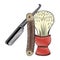 Barbershop utensils isolated scribble