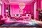 Barbie themed villa, beautiful interior gallery of a barbie villa - AI Generated