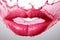 Barbiecore full sensual lips with moisturizing care balm. Generative AI illustration