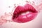 Barbiecore full sensual lips with moisturizing care balm. Generative AI illustration