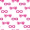 Barbiecore seamless pattern with glasses. Pink flat illustration featuring trendy glasses in a repeating pattern. Vector
