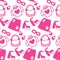barbiecore seamless pattern. Vector artwork featuring a delightful pink-themed design, perfect for fashion, textiles