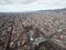 Barcelona aerial view, famous example residencial district urban forms, Spain. Late evening light