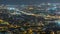 Barcelona and Badalona skyline with roofs of houses and sea on the horizon night