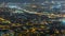 Barcelona and Badalona skyline with roofs of houses and sea on the horizon night timelapse