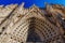 Barcelona, Catalonia, Europe, Spain, September 22, 2019. Details of the exterior Cathedral Holy Cross and Saint Eulalia. Was