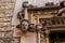 Barcelona, Catalonia, Spain, September 22, 2019. Details of the exterior buildings in the Gothic quarter. Ancient bas-reliefs on