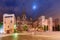 Barcelona Cathedral in the moonlit night, Spain