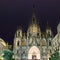 Barcelona Cathedral at night, Spain