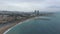 Barcelona central beach aerial view Sant Miquel Sebastian plage Barceloneta district catalonia.