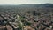 Barcelona city aerial view on a sunny day, Spain. Famous Sagrada Familia - Basilica and Expiatory Church of the Holy