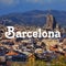 Barcelona city name typography postcard