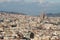 Barcelona city and sagrada familia overview roofs