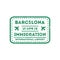 Barcelona city visa stamp on passport.