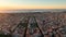 Barcelona Eixample residential district and famous Basilica Sagrada Familia
