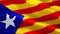 Barcelona flag Closeup 1080p Full HD 1920X1080 footage video waving in wind. National 3d Barcelona flag waving. Sign of Catalonia