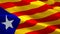 Barcelona flag waving in wind video footage Full HD. Realistic Barcelona Flag background. Catalonia Flag Looping Closeup 1080p Ful