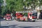 BARCELONA, JUNE 18, 2019: Firetrucks attending a fire emergency in Barcelona