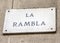 Barcelona landmark - La Rambla street sign