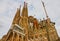 Barcelona landmark in Spain. Sagrada Familia Church, Gaudi.