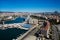 Barcelona marina port from above