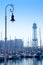 Barcelona marina port with teleferic tower