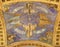 Barcelona - The modern mosaic of angels and the shepherds of Bethlehem on the cieling of presbytery in the chruch Iglesia de Belen