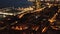 Barcelona in night lights, aerial view - blurred image