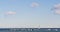 Barcelona rock pier boat ride mediterranean sea 4k spain panorama