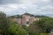 Barcelona`s hill tops with buildings of apartments