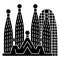 Barcelona - sagrada familia icon, vector illustration, black sign on isolated background